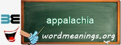 WordMeaning blackboard for appalachia